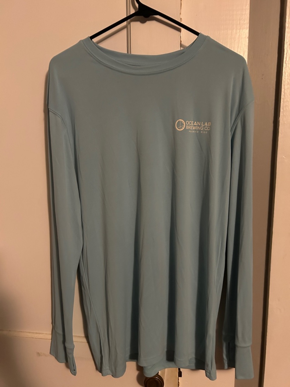 Ocean Lab Brewing Co. Women's Light Blue Long Sleeve Crew Tee